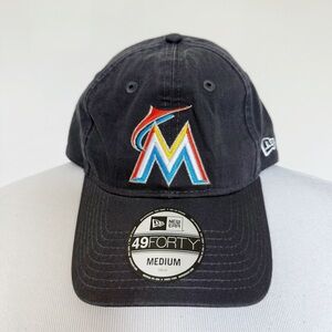 New Era Miami Marlins Fitted Hat Mens Womens MLB Fan Gear Gift Baseball Black